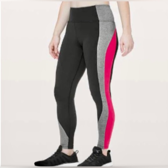 Lululemon Get Going Train Tight leggings in black, gray, and red size 4 - Picture 4 of 13